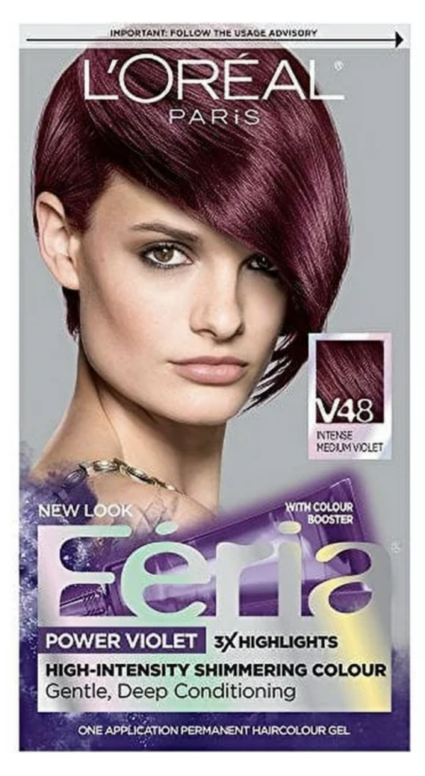 L'Oreal Paris Feria Hair Dye, V48 Violet Vixen